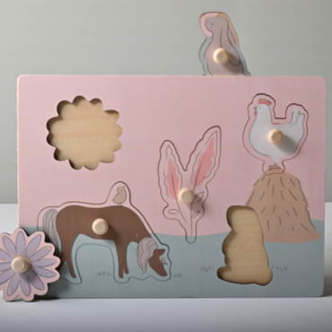 Tiny Orchard Baby Wooden Puzzle - FIELD