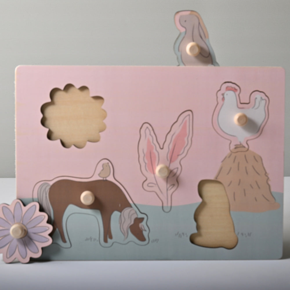 Tiny Orchard Baby Wooden Puzzle - FIELD