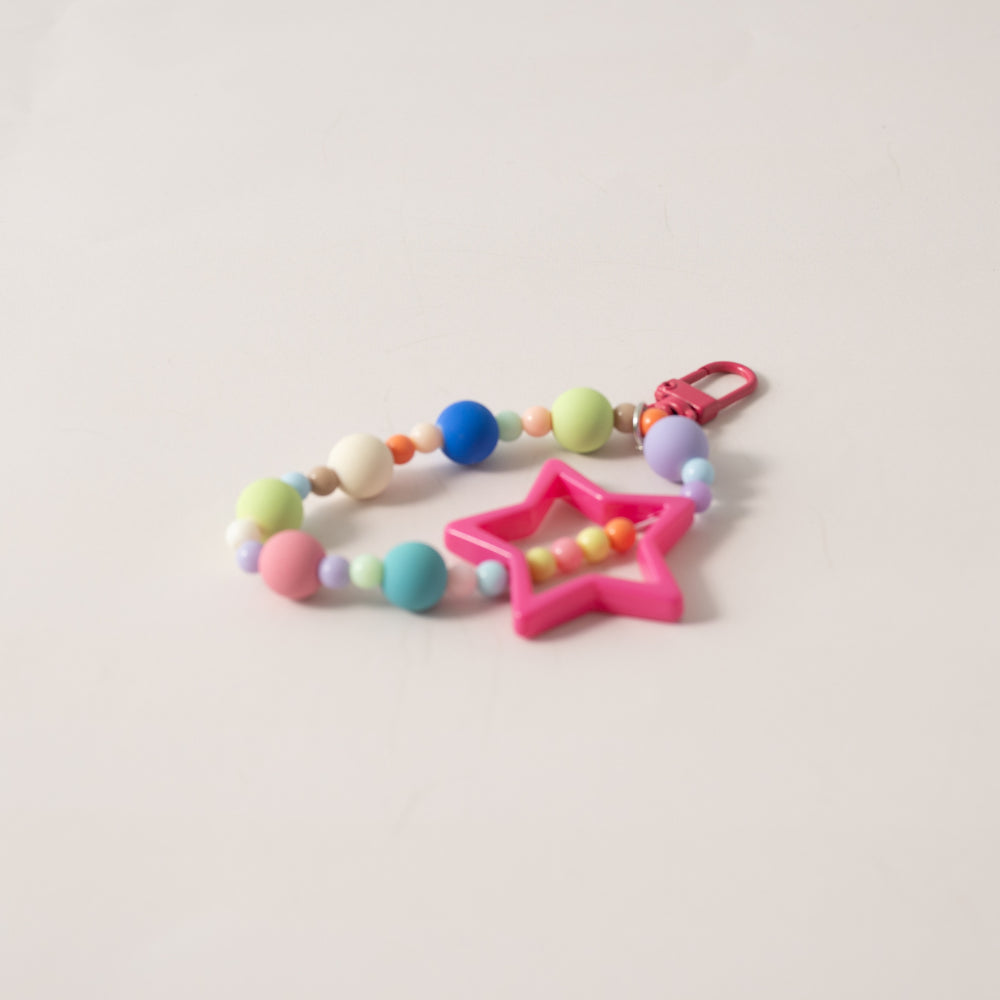 Keychain Star Bead - PINK