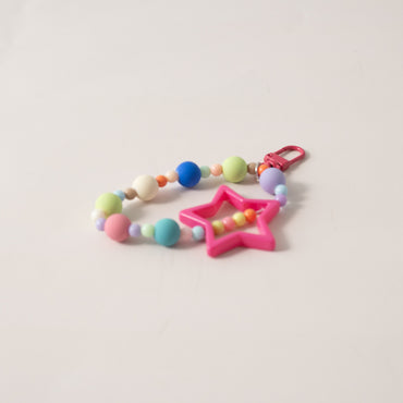 Keychain Star Bead - PINK