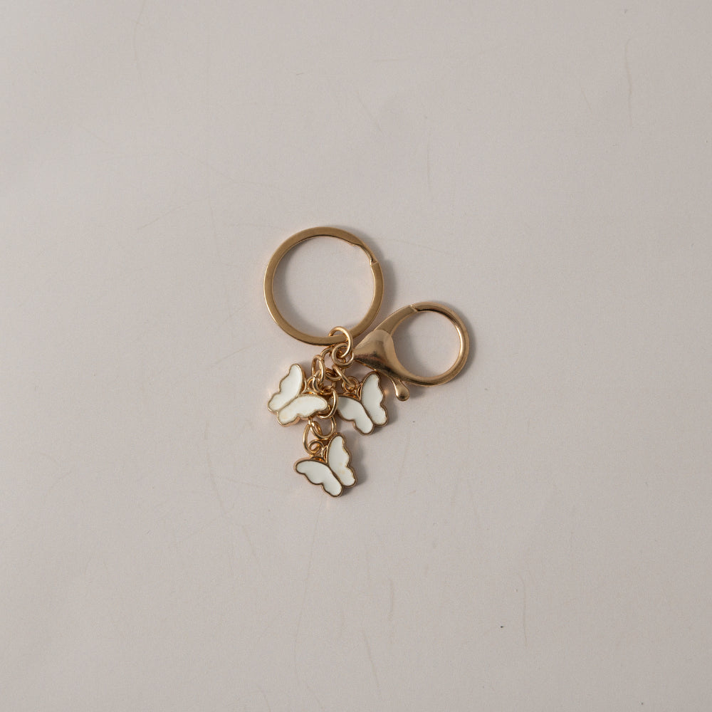 Keychain Enamel Butterfly - WHITE