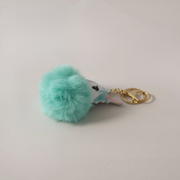 Keychain Pom Pom Buddy - UNICORN GREEN