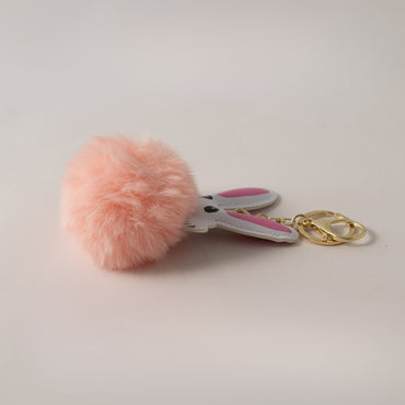 Keychain Pom Pom Buddy - BUNNY PEACH