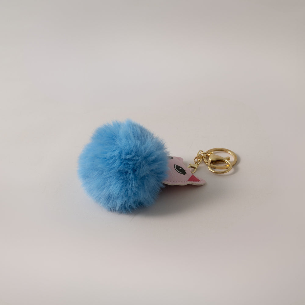 Keychain Pom Pom Buddy - CAT BLUE