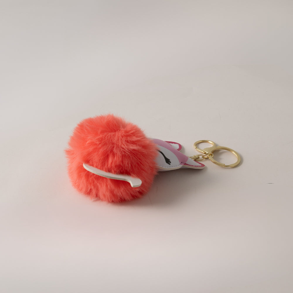 Keychain Pom Pom Buddy - FOX PINK