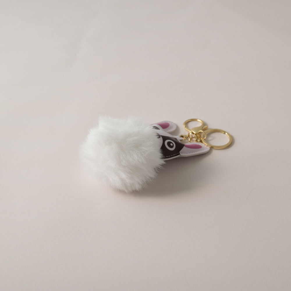 Keychain Pom Pom Buddy - DOG WHITE