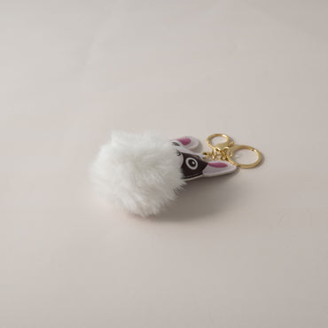 Keychain Pom Pom Buddy - DOG WHITE