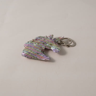 Keychain Sequin Unicorn Head - PINK