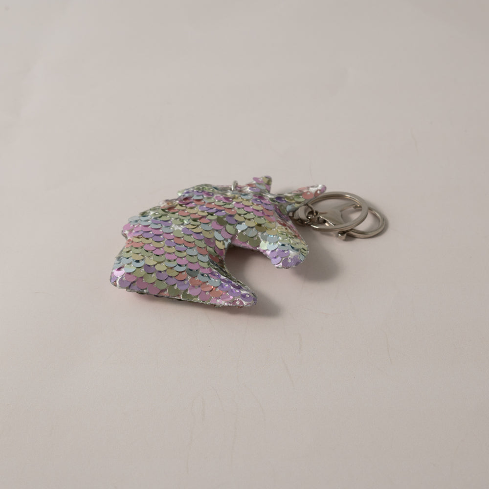 Keychain Sequin Unicorn Head - PINK
