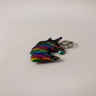 Keychain Sequin Unicorn Head - RAINBOW
