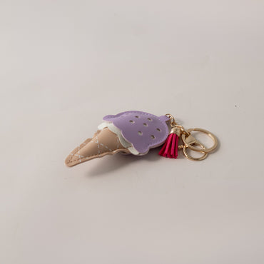 Keychain Faux Leather Ice Cream - PURPLE