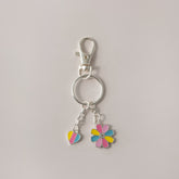 Keychain Enamel Flower/Heart - RAINBOW