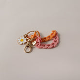 Keychain Flower with Chain - WHITE