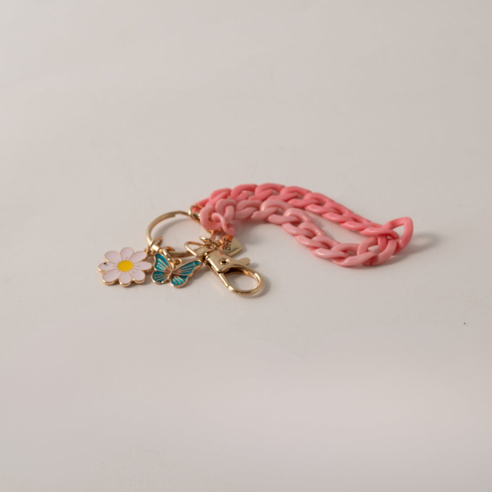 Keychain Flower with Chain - PINK