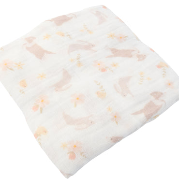 Sweet Pea series Muslin Swaddle - FLORAL FARM