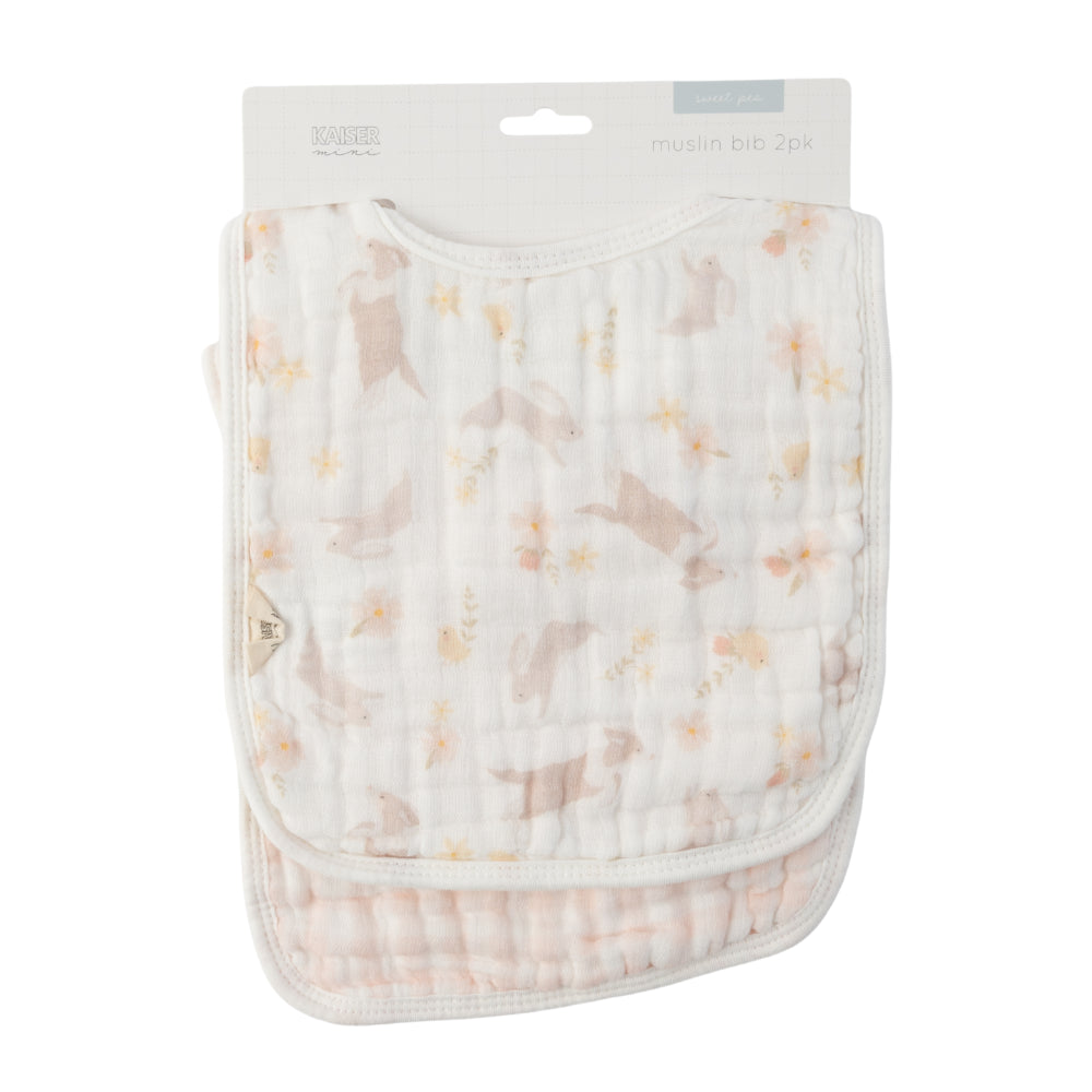 Sweet Pea series 2pk Muslin Bib - FLORAL FARM