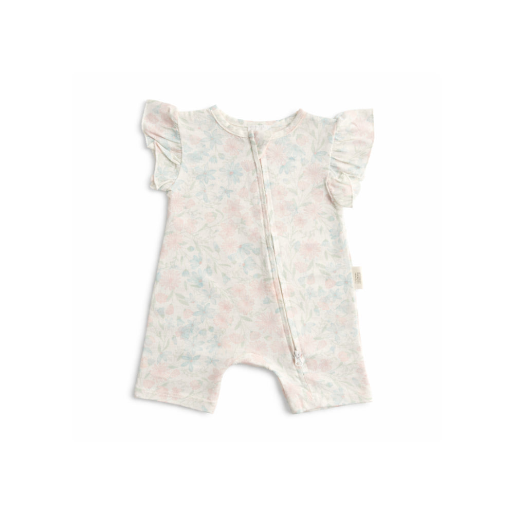 Sweet Pea series Baby Frill Romper 6-12m - WILDFLOWER