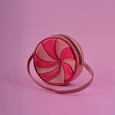 Kids Christmas Shaped Side Bag - Peppermint Swirl