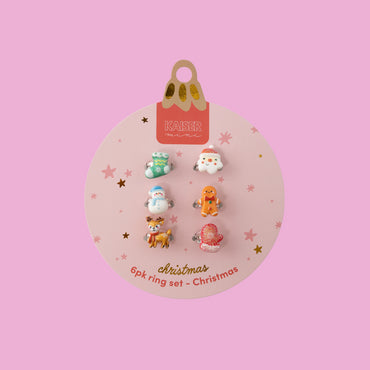 Kids 6pk Ring Set - CHRISTMAS