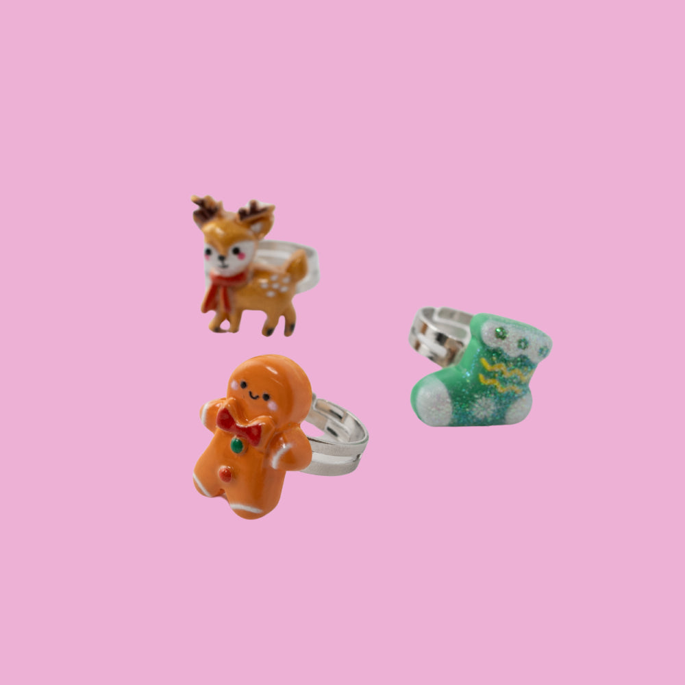 Kids 6pk Ring Set - CHRISTMAS