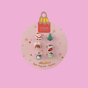 Kids 6pk Ring Set - FESTIVE
