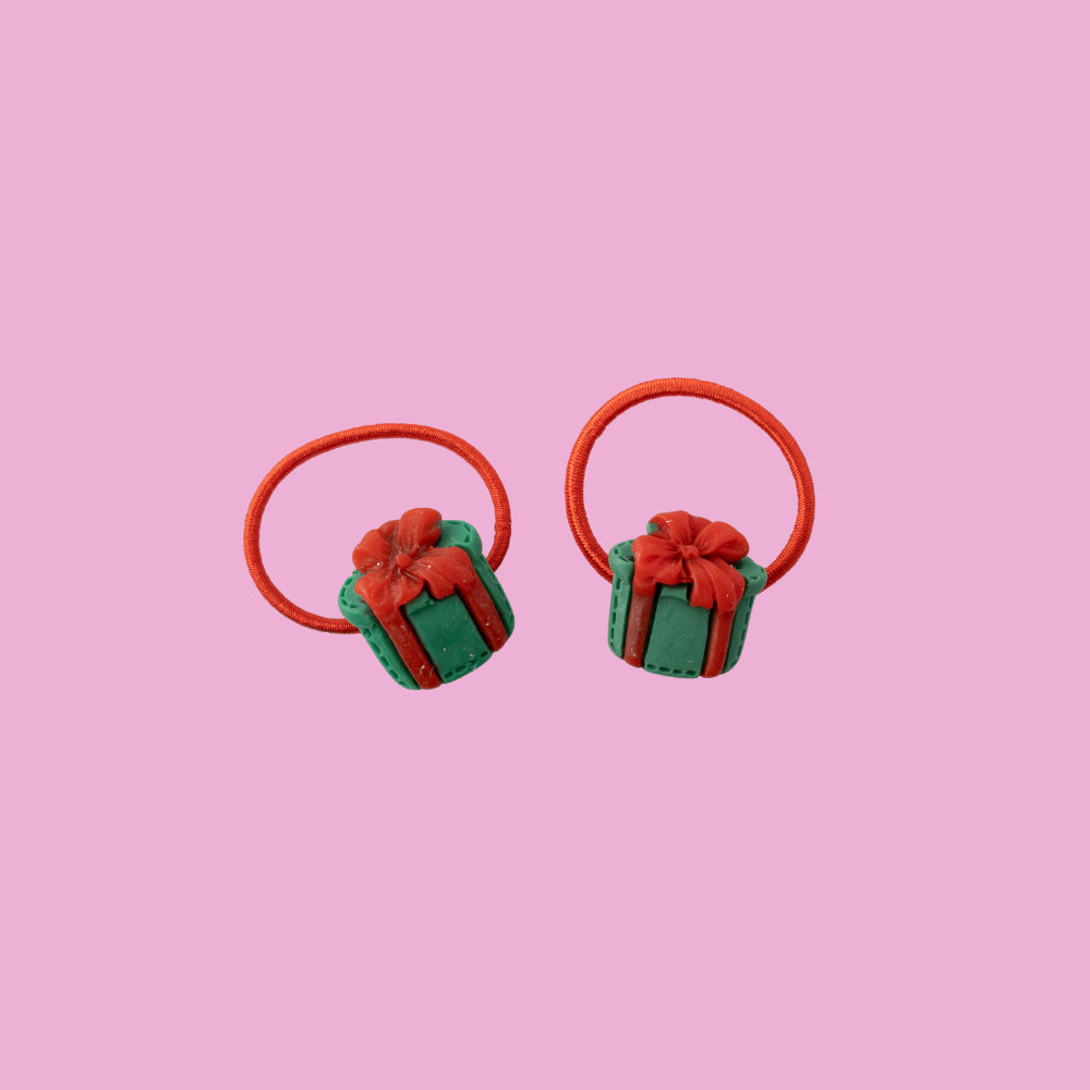 Kids 2pk Fabric Hair Ties - PRESENT