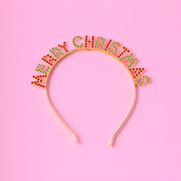 Kids Novelty Headband - MERRY CHRISTMAS GEMS