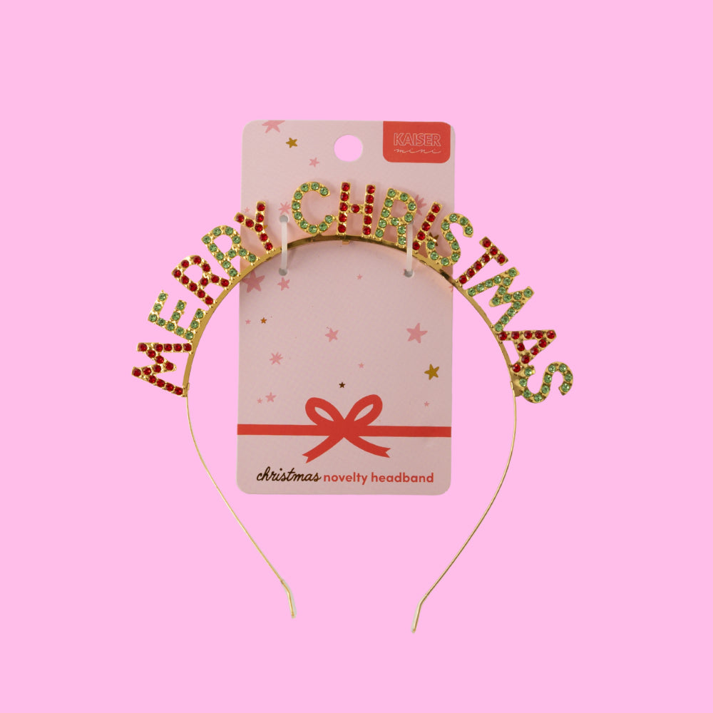 Kids Novelty Headband - MERRY CHRISTMAS GEMS