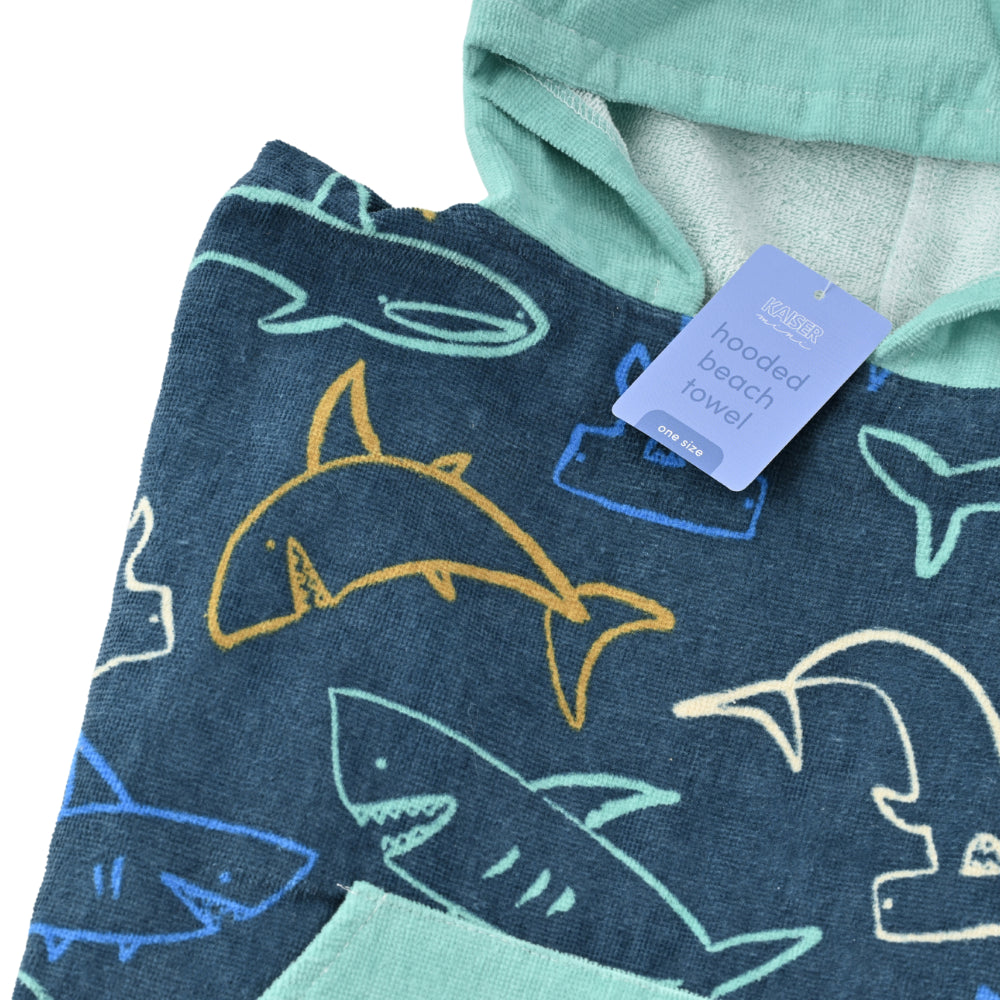 Kaiser Mini Hooded Towel - BRIGHT SHARKS