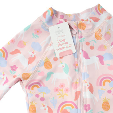 Kids Long Sleeve Swim Suit - UNICORN DREAMS