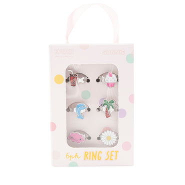 Sunnie Series Ring Set 6pk - SUMMERTIME SILVER