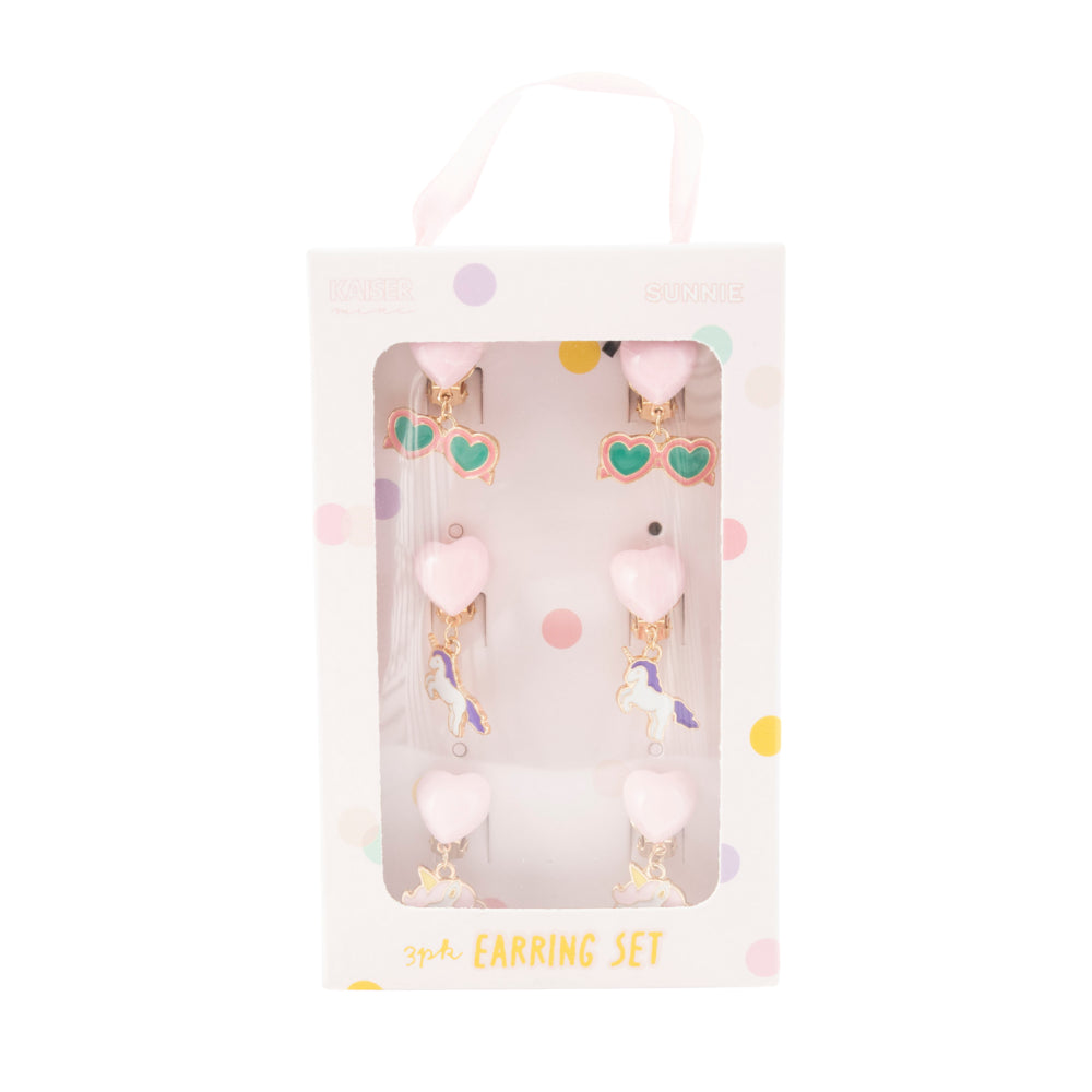 Sunnie Series Earring Set 3pk - UNICORN HEART