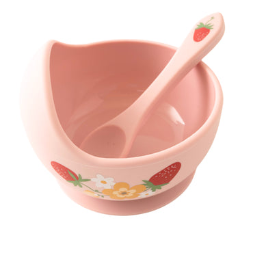 Market Day - Baby Silicone Bowl & Spoon Set - STRAWBERRY