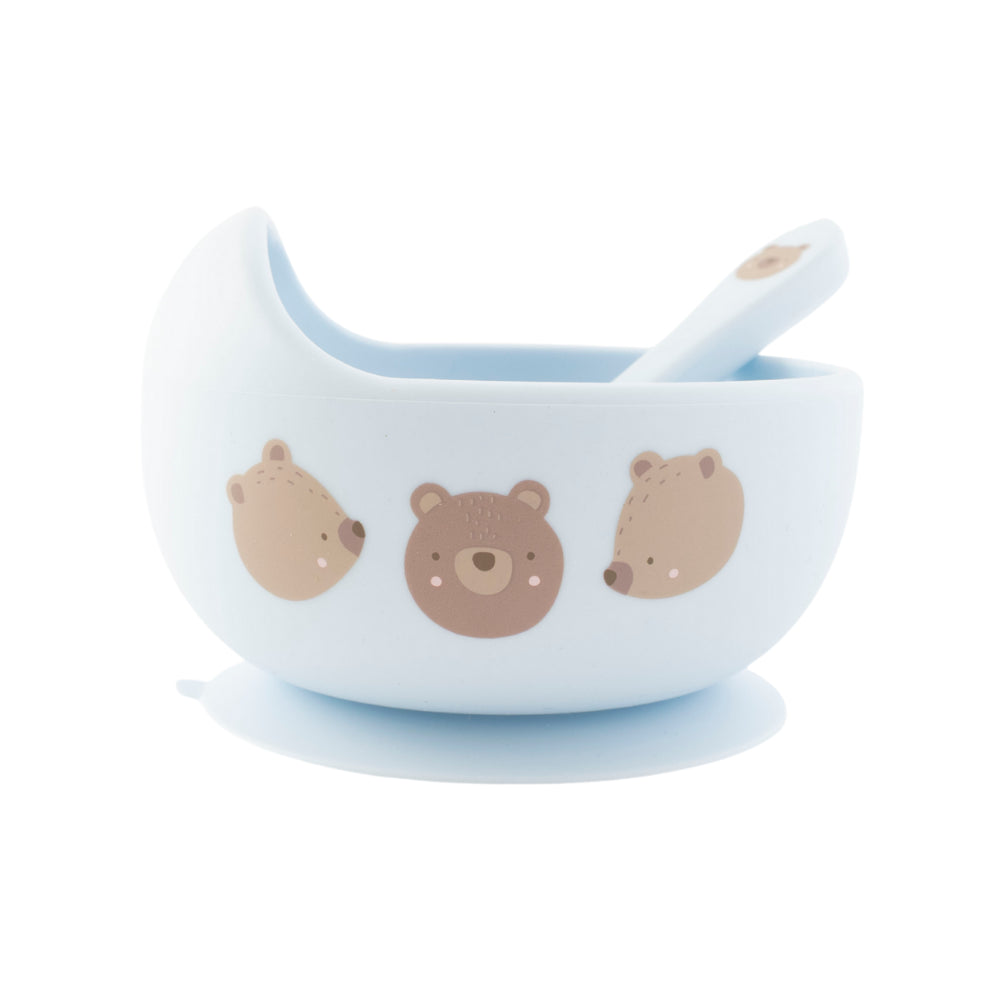 Market Day - Baby Silicone Bowl & Spoon Set - BEAR