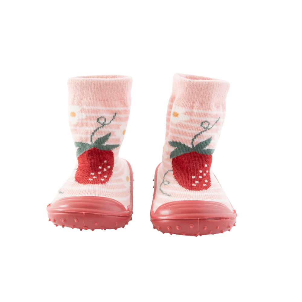 Market Day - Baby Rubber Socks - STRAWBERRY