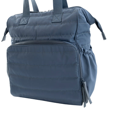 Market Day - Nylon Quilted Baby Backpack - SLATE BLUE