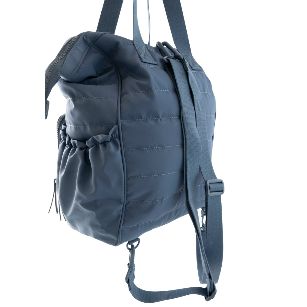 Market Day - Nylon Quilted Baby Backpack - SLATE BLUE