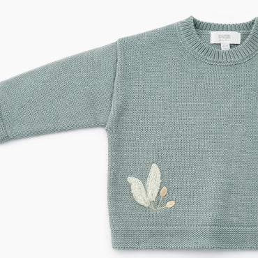 Baby Knit Sweater - DUSTY BLUE