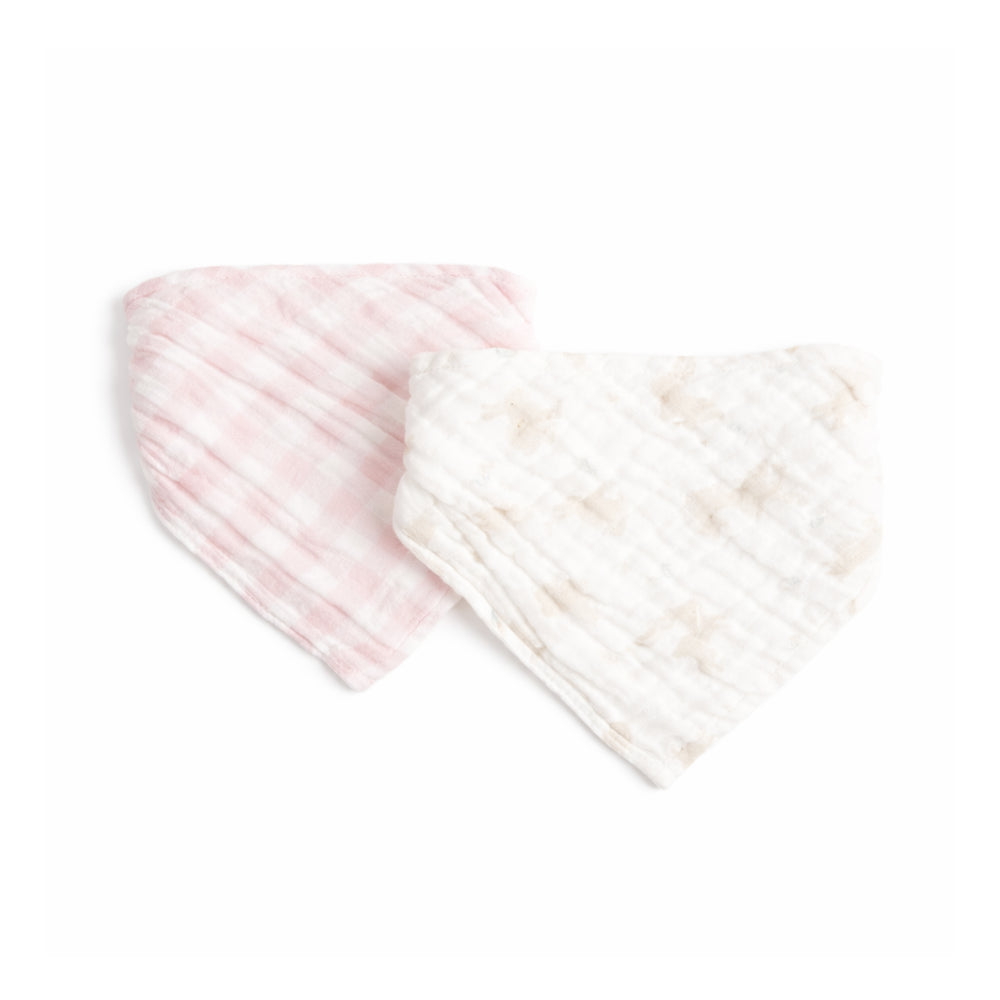 Tiny Tales Baby Muslin Bandana Bib 2pk - BUNNY PLAY