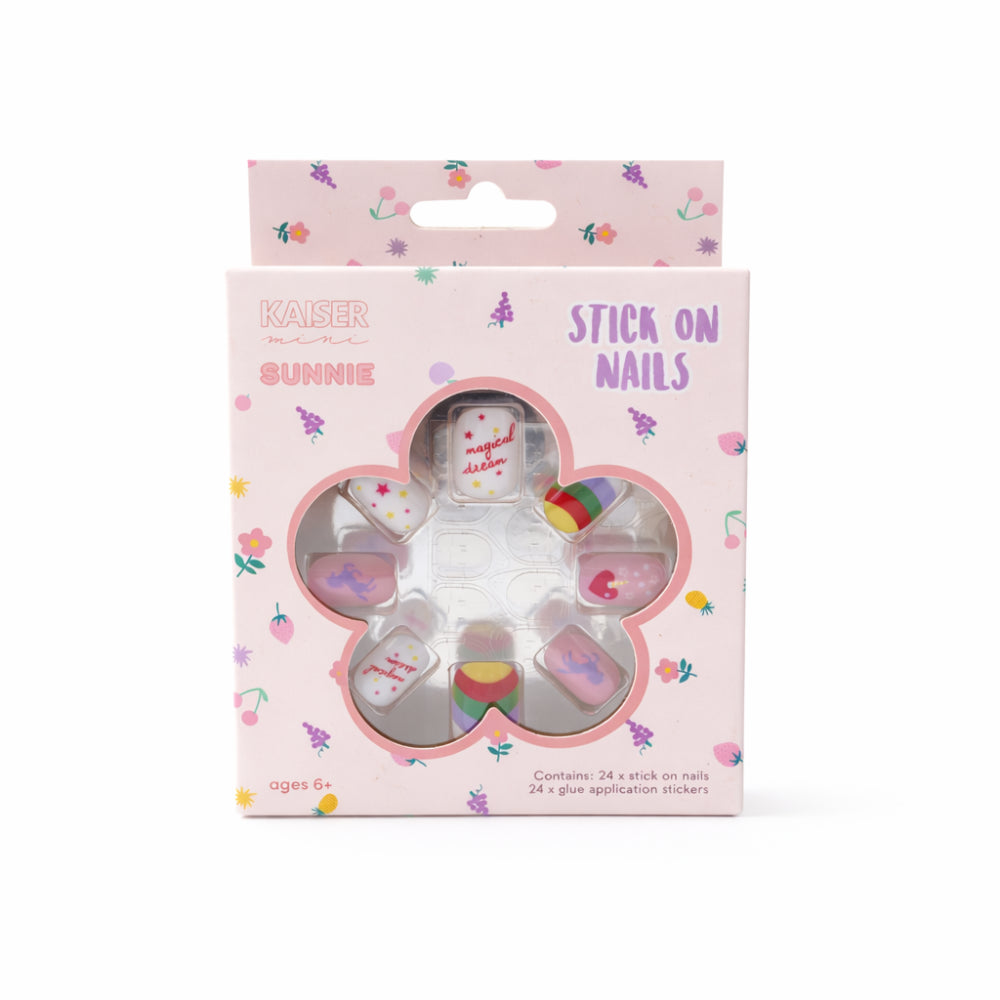 Sunnie Series 24 Pack Artificial Nails - MAGIC RAINBOW