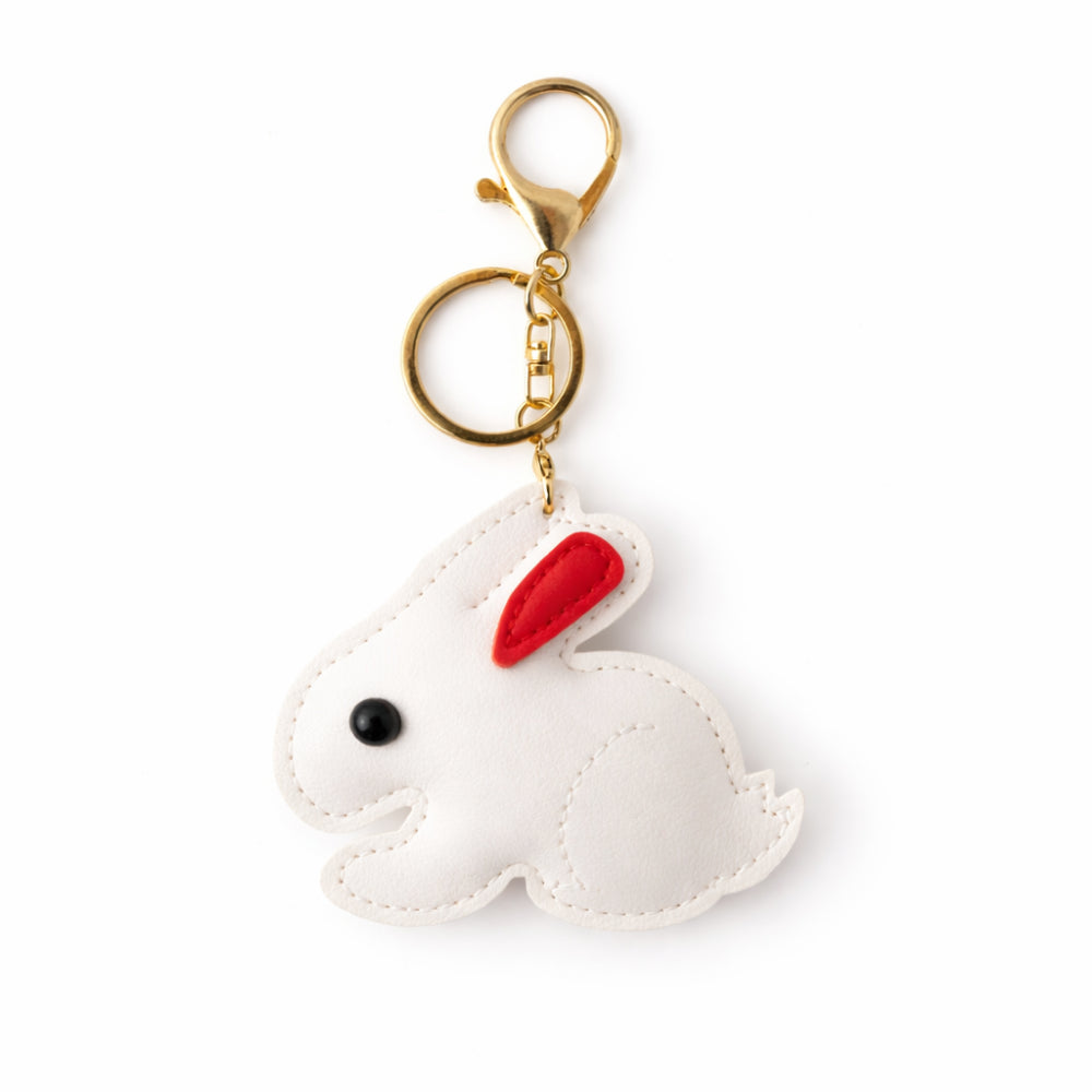 Hoppy Times Kids Easter Keyring PU - WHITE BUNNY