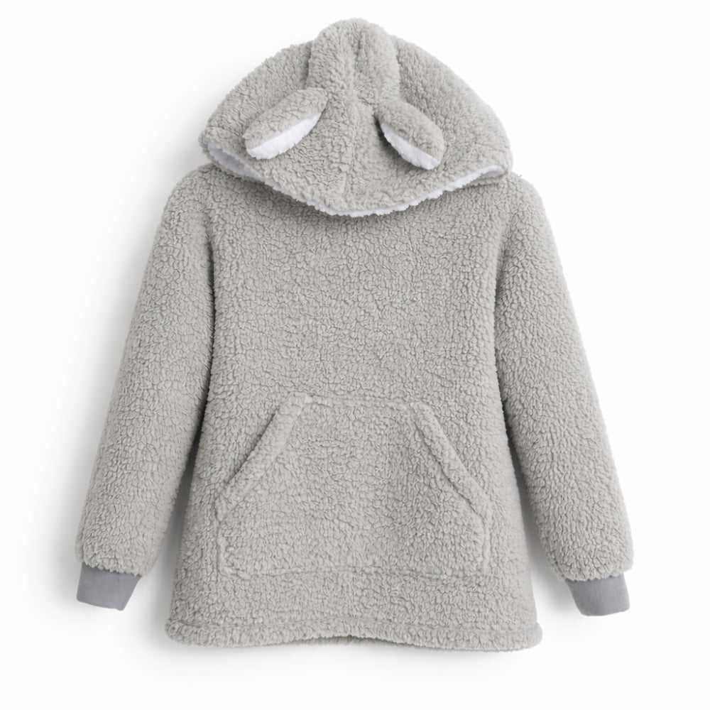 Hoppy Times Kids Easter Novelty Hooded Blanket - GREY BUNNY