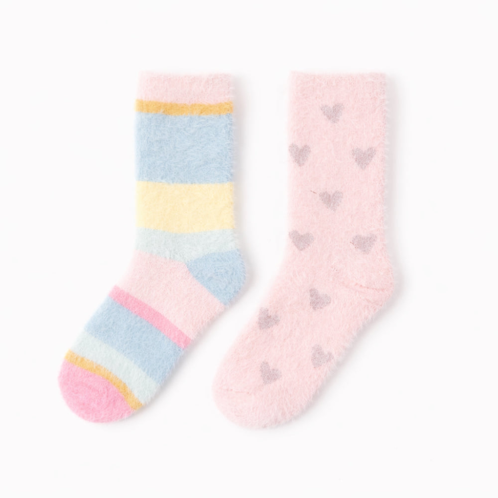 Kids Winter 2pk Bed Socks - HEARTS
