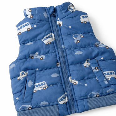 Tiny Tales Baby Puffer Vest - ON THE ROAD