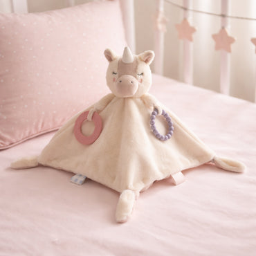 Wonderland Baby Collection Plush Comforter with Silicone - CREAM UNICORN