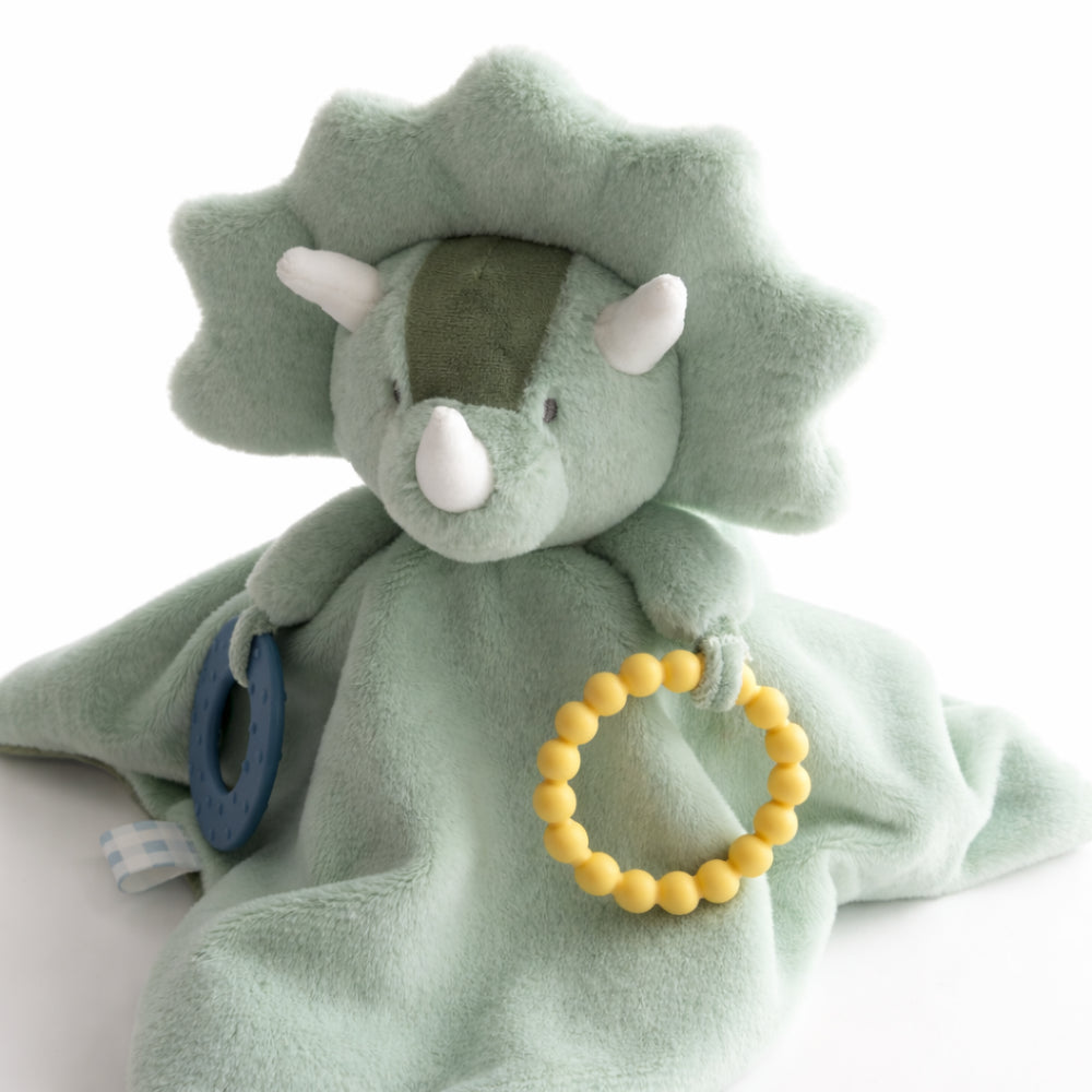 Wonderland Baby Collection Plush Comforter with Silicone - MINT DINO