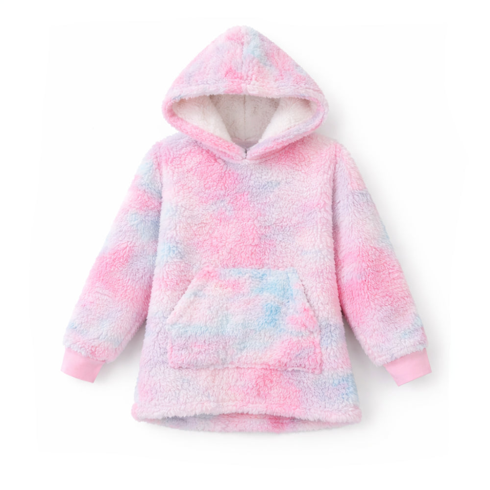 Kids Winter Hooded Blanket - RAINBOW TIE-DYE