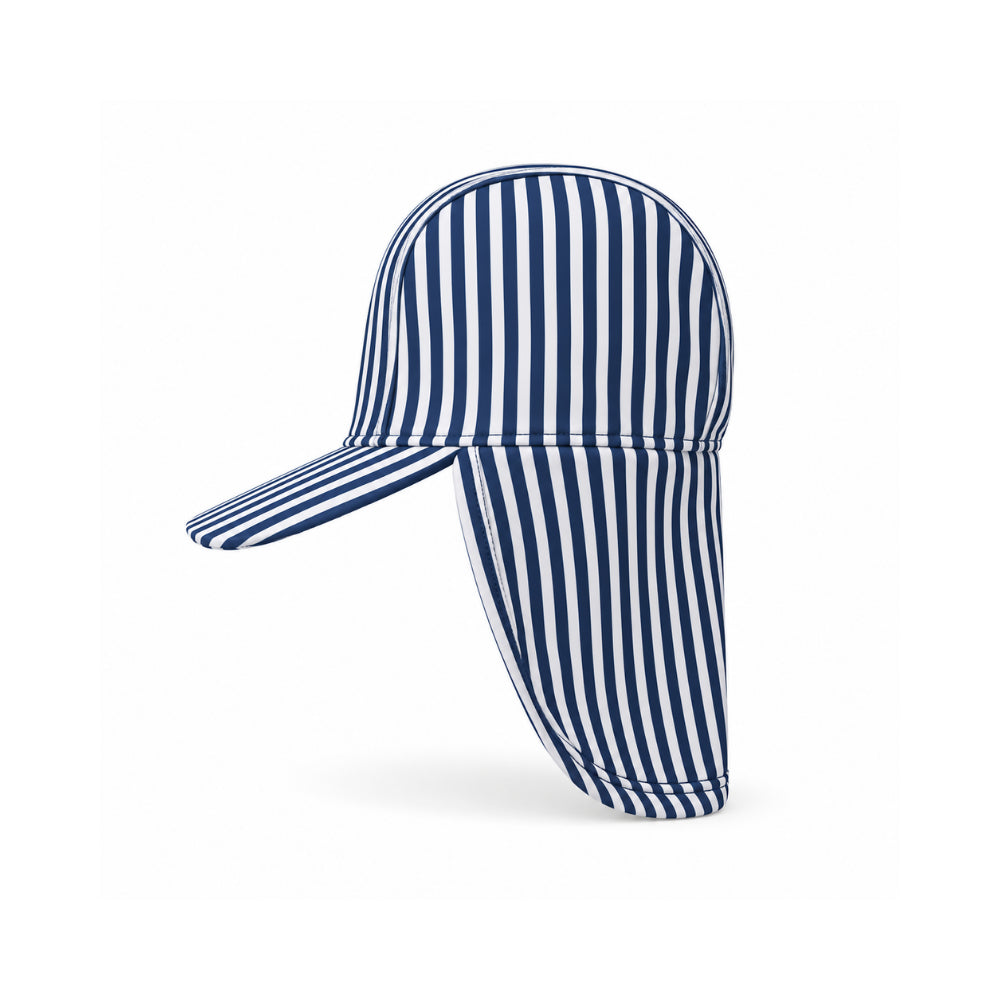 Salty Toes Series Baby Swim Sun Hat - Navy STRIPE