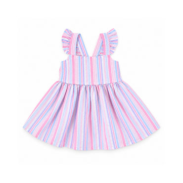 Salty Toes Series Baby Seersucker Dress with Bloomers - STRIPE