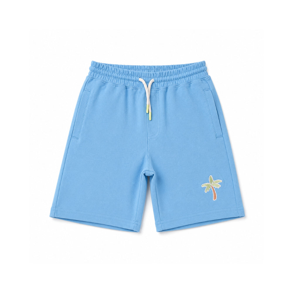 Good Vibes Boys Fleece short - BLUE PALM